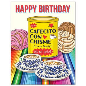 Cafecito Con Chisme Birthday Card - Sew Bonita