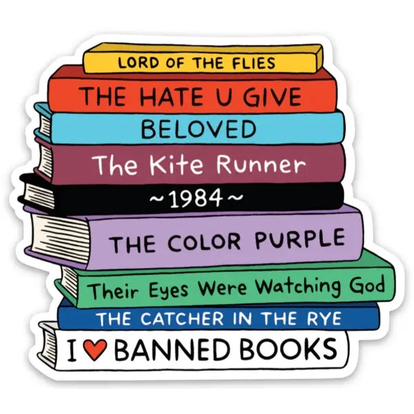 Banned Books Die Cut Sticker