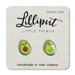Kawaii Avocado Earrings Studs - Sew Bonita