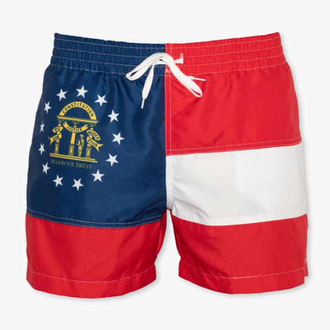 Georgia State Flag Swim Trunks - mygottago