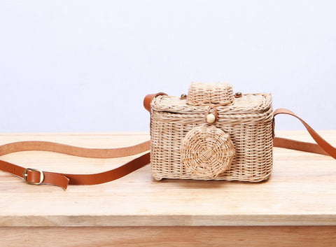 Rattan Wicker Camera Bag