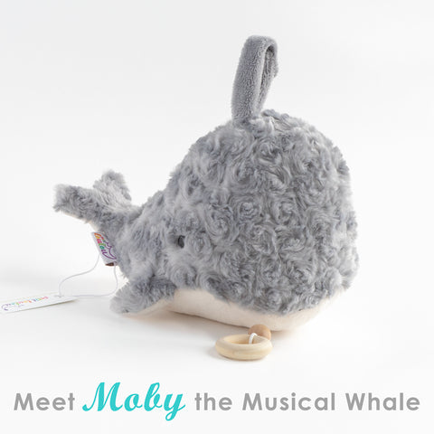 Musical stuffed animal Whale grey and white