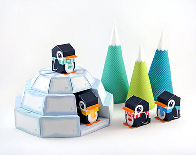Igloo and pinguins advent calendar paper craft