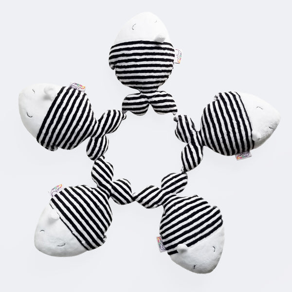 black and white fish high contrast plush toy