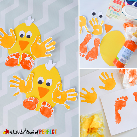 Hand print chick for easter