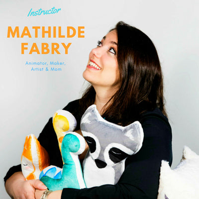 Mathilde Fabry holding plush toys