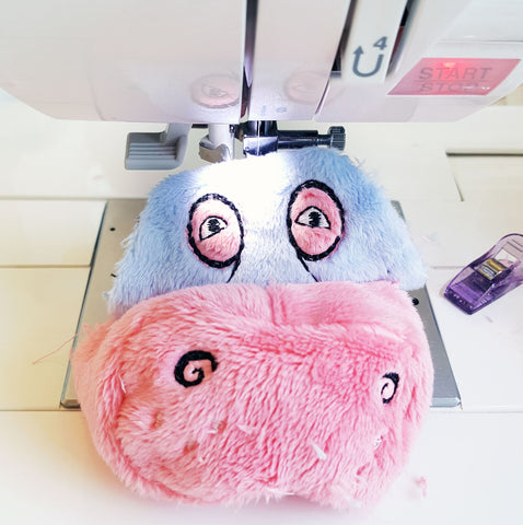 Sewing hippo head