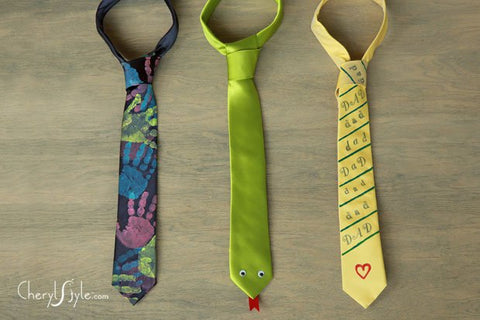 image of three hand painted ties