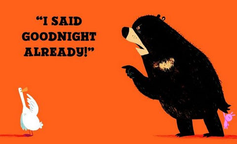 Good night already Bear saying by to suck
