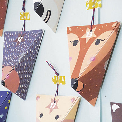 Advent calendar with woodland creatures