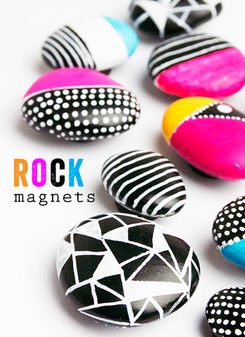 Painted rock magnets