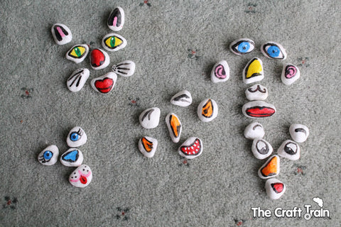 Rock Painted face puzzle