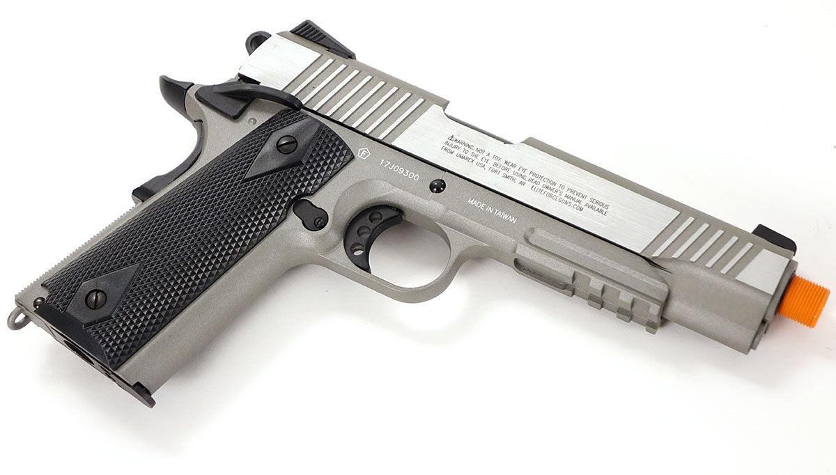 Elite Force 1911 Tactical Blowback Gas Gun Co2 Stainless Silver Airsoft Atlanta 7375