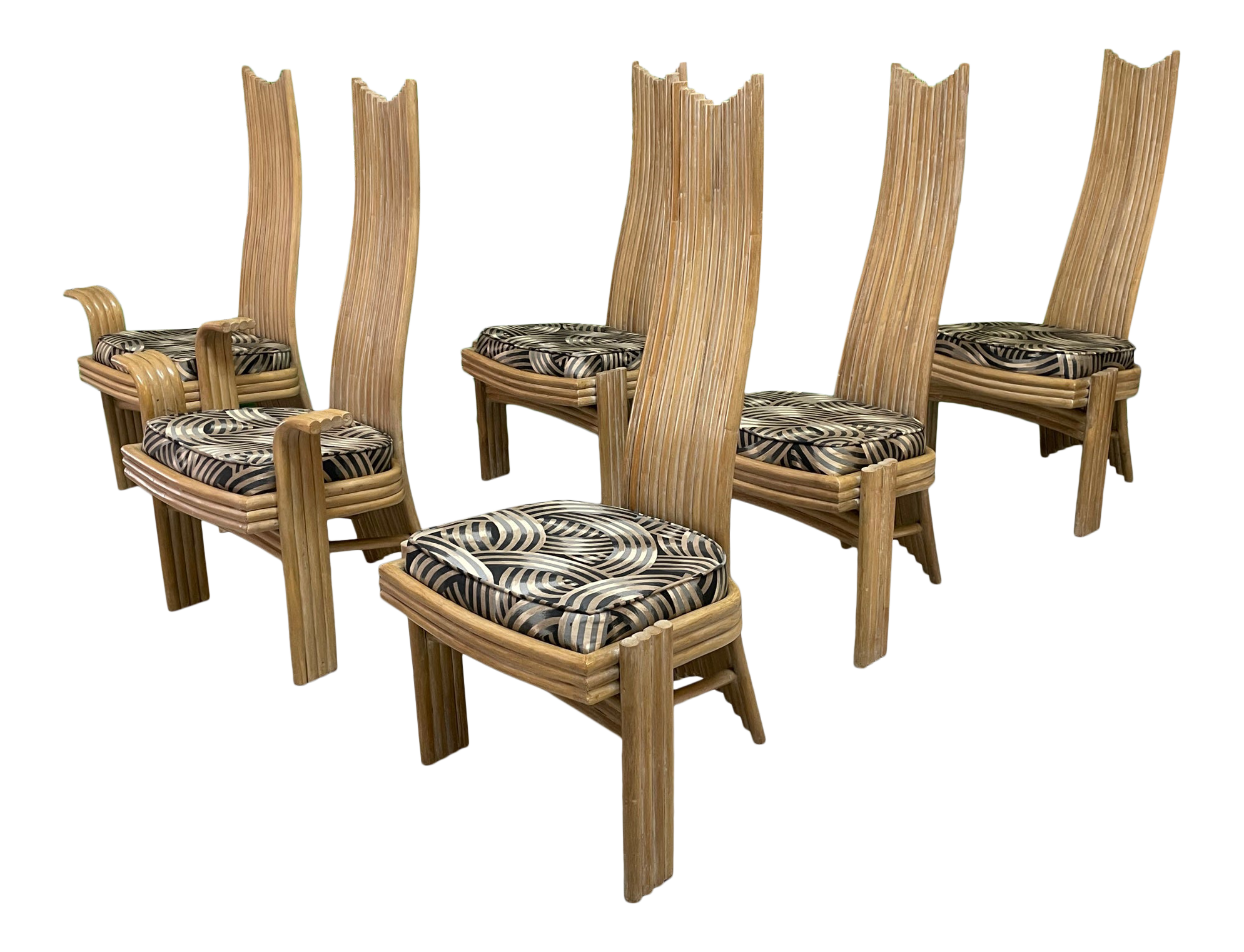 high back rattan dining chairs