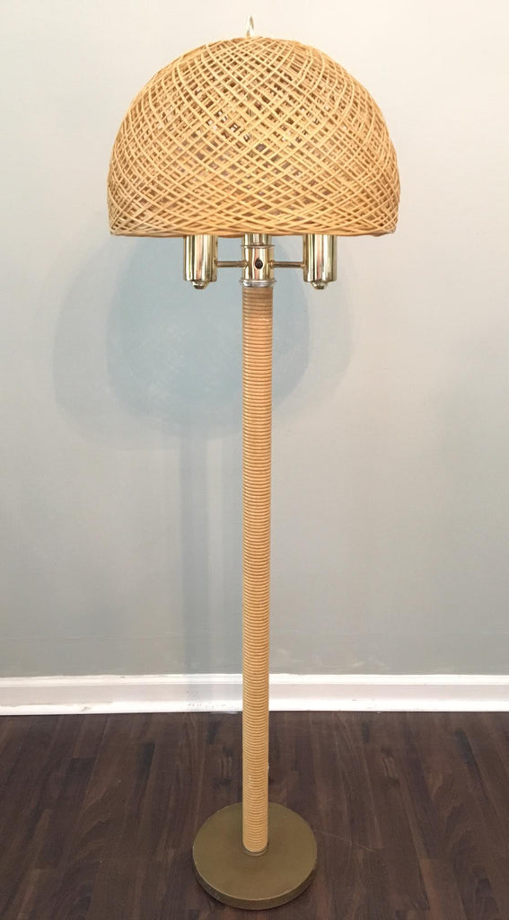 floor lamp wicker shade