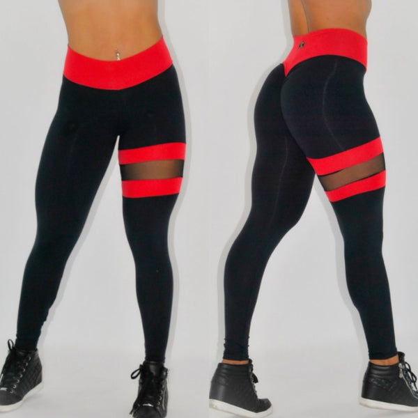 red and black gym leggings