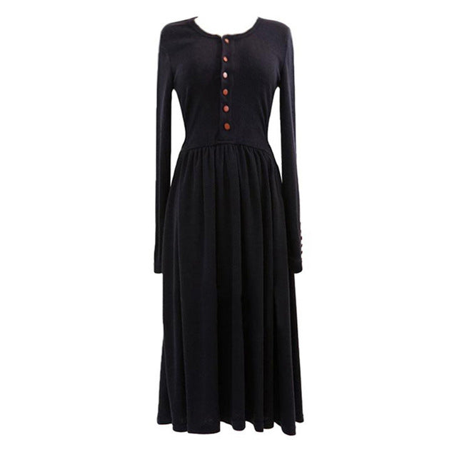 womens long black dress