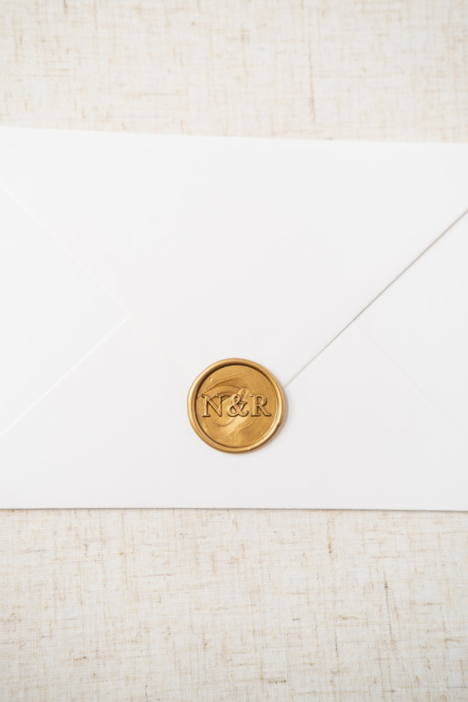 monogram wax seal in gold