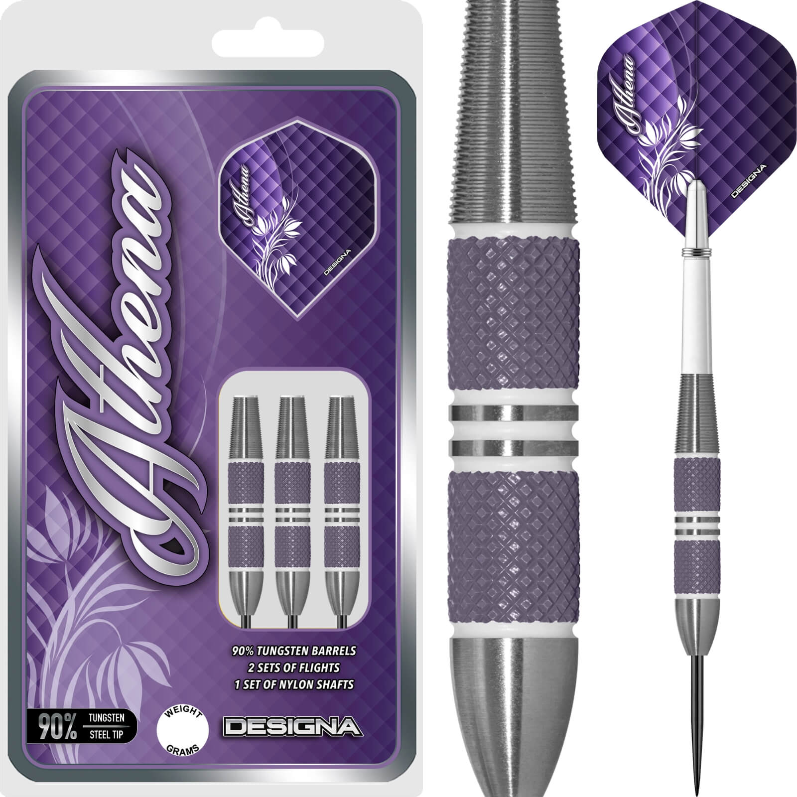 Darts - Designa - Athena V2 M2 Darts - Steel Tip - 90% Tungsten - 26g 30g 34g 