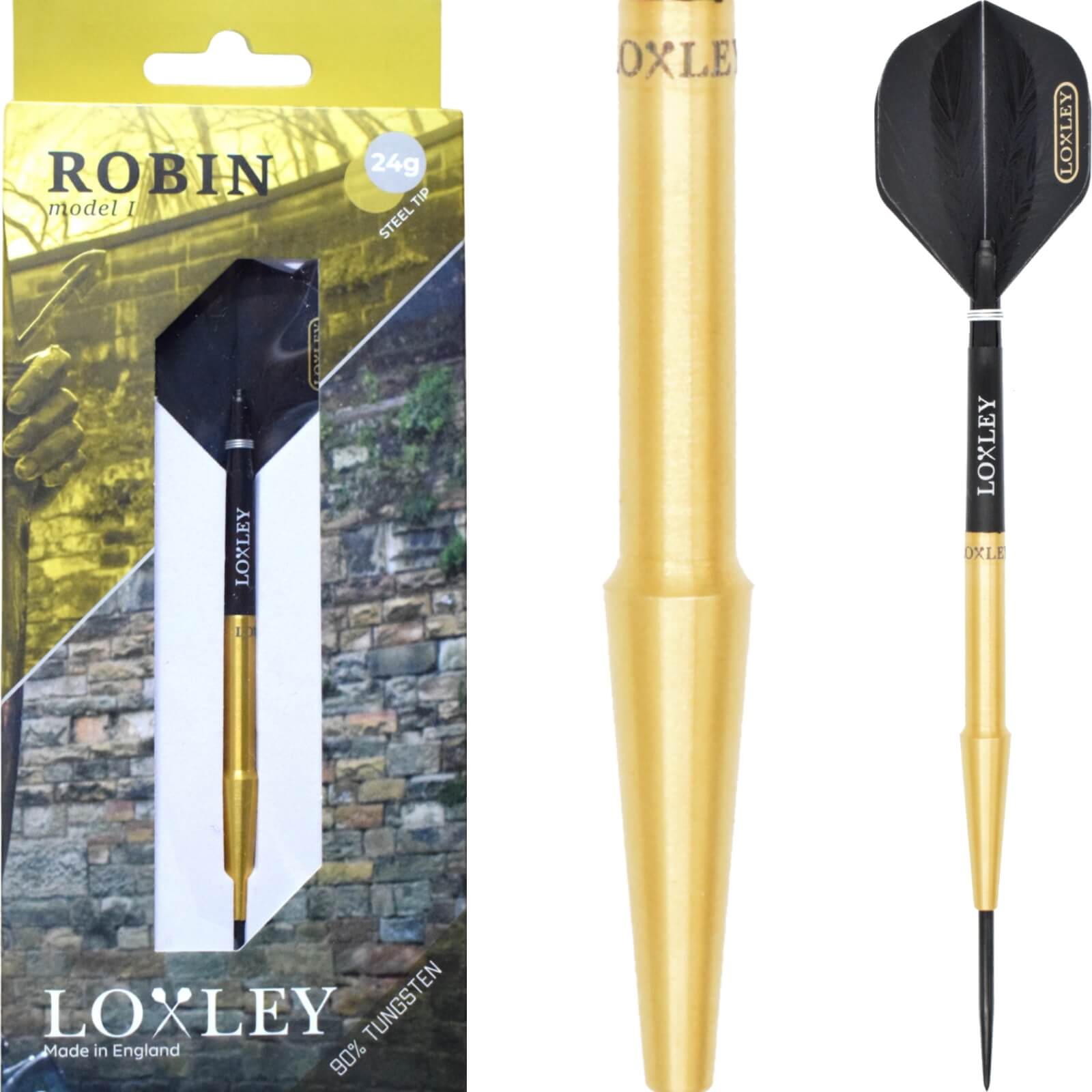 Loxley - Robin Gold Darts - Steel Tip - 90% Tungsten - 22g 24g