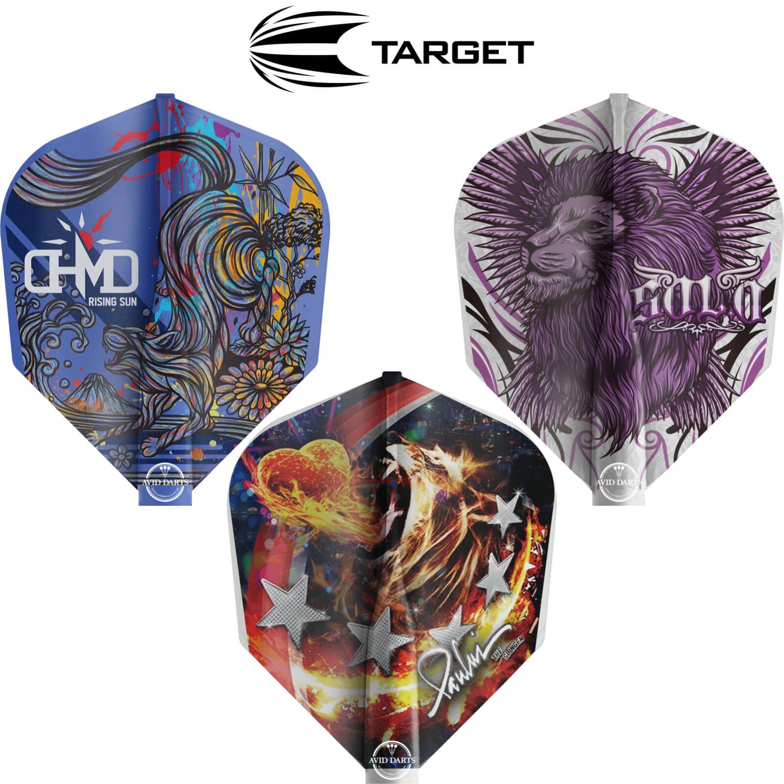 Dart Flights - Target - 8 Flight Pro Player - Shape - Standard Dart Flights 