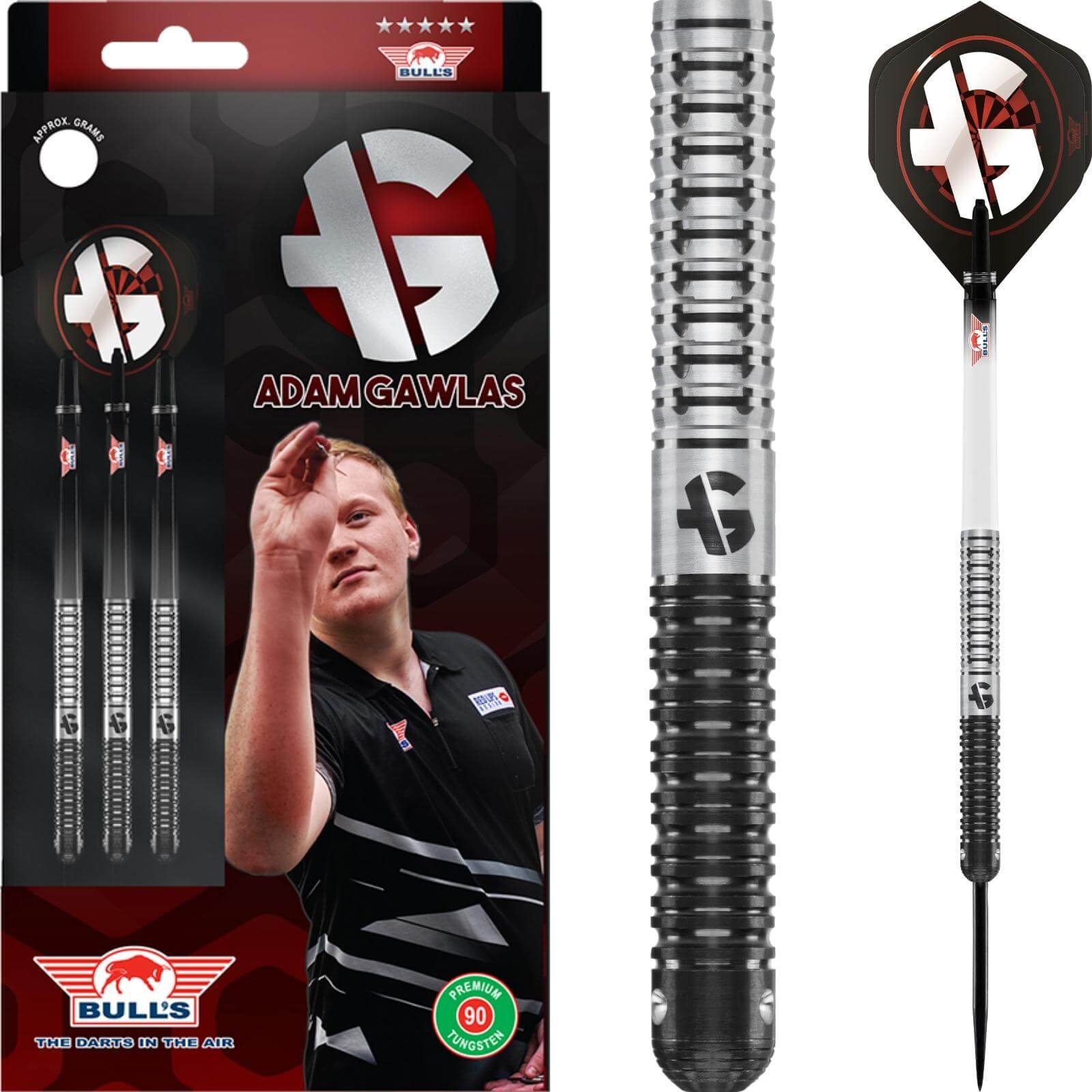 Darts - Bull's NL - Adam Gawlas Darts - Steel Tip - 90% Tungsten - 21g 23g 25g 