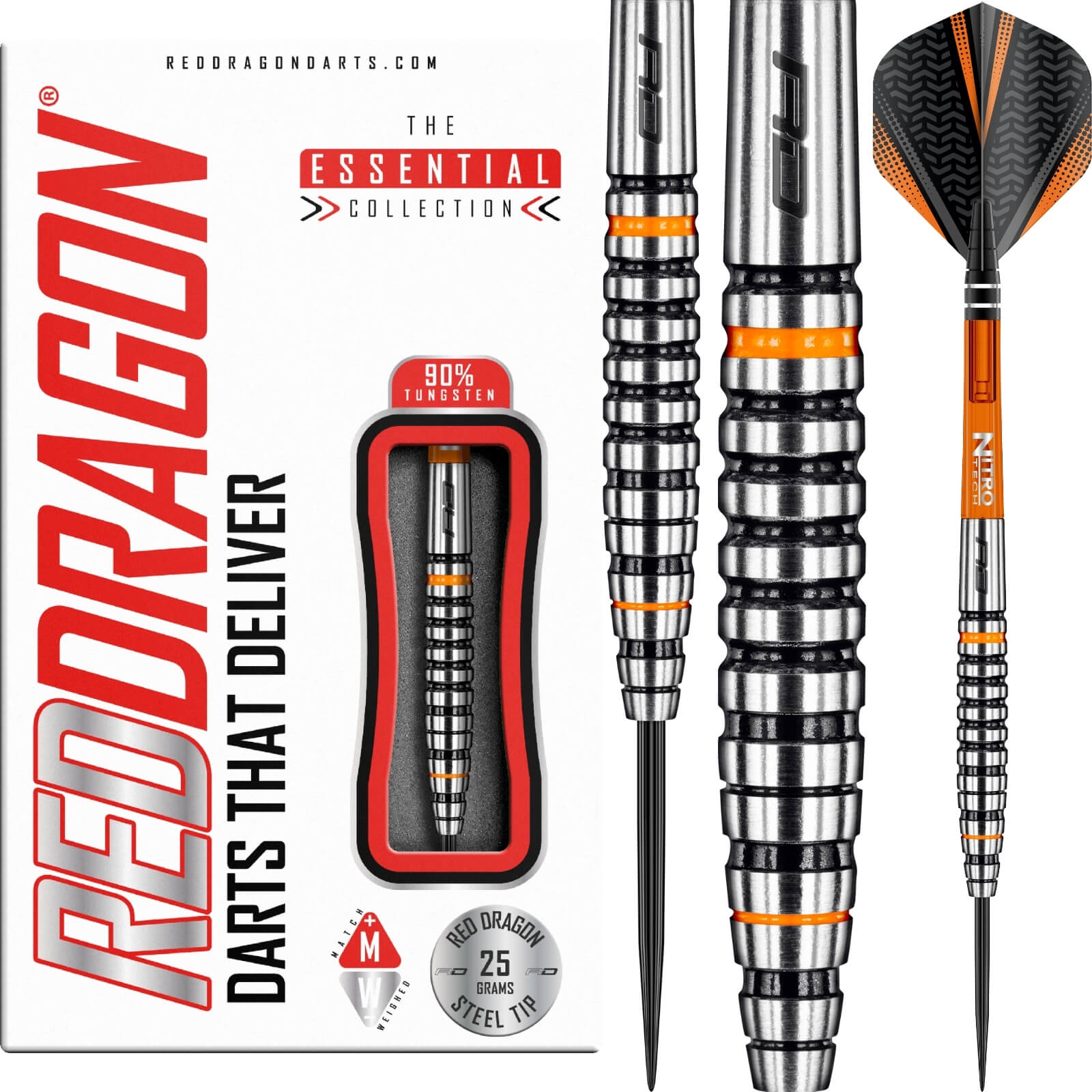 Darts - Red Dragon - Amberjack 14 Darts - Steel Tip - 90% Tungsten - 23g 25g 27g 