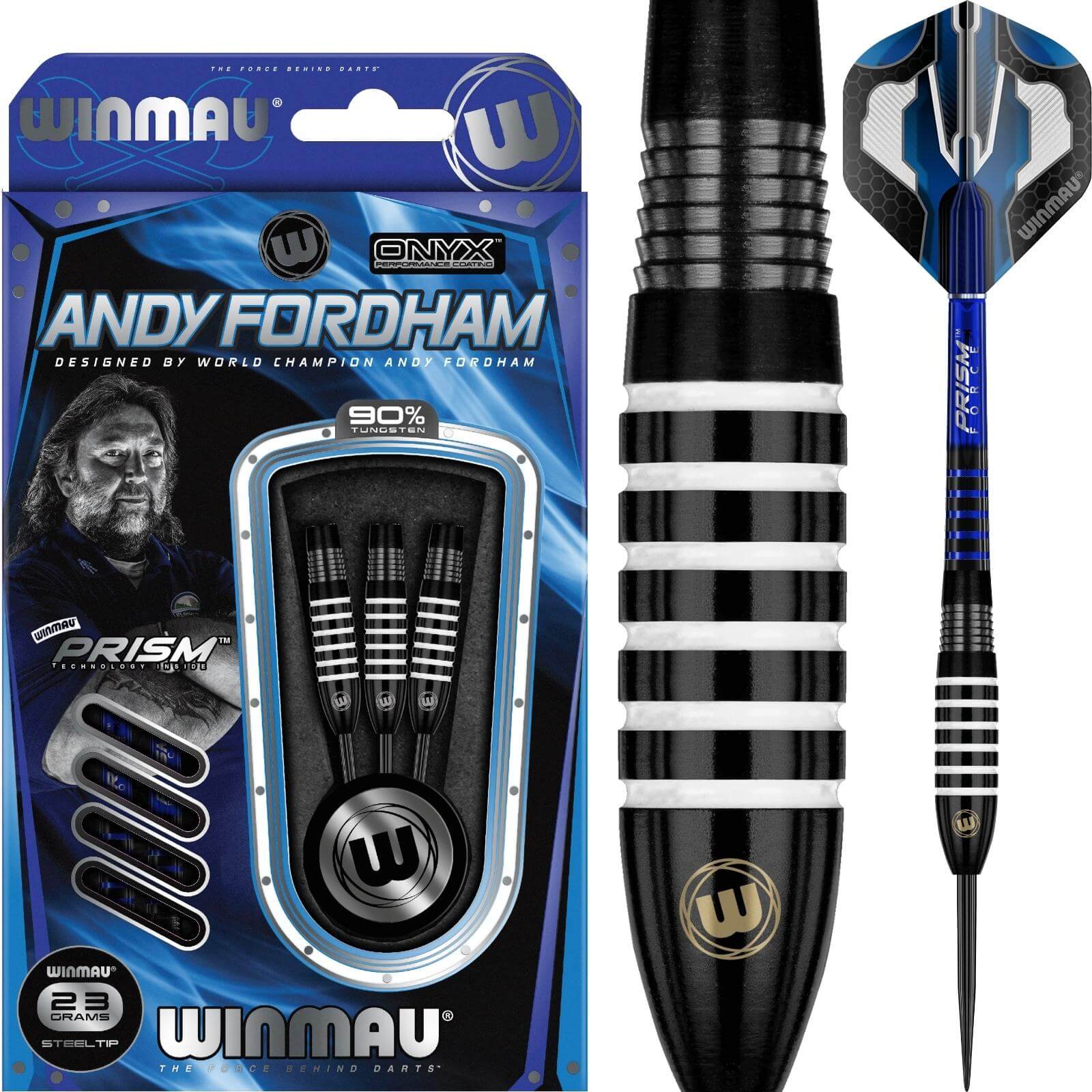 Darts - Winmau - Andy Fordham Darts - Steel Tip - 90% Tungsten - 23g 25g 