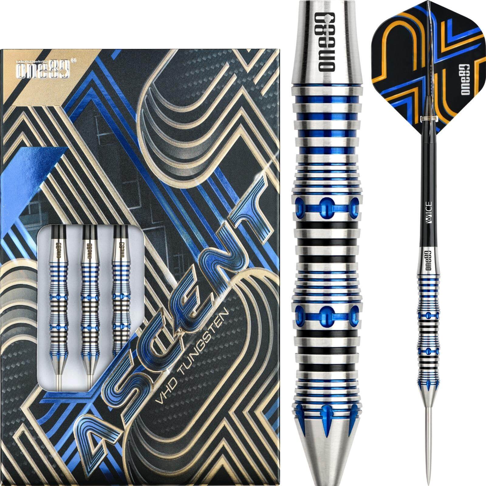 Darts - One80 - Ascent 02 Darts - Steel Tip - 90% Tungsten - 23g 25g 