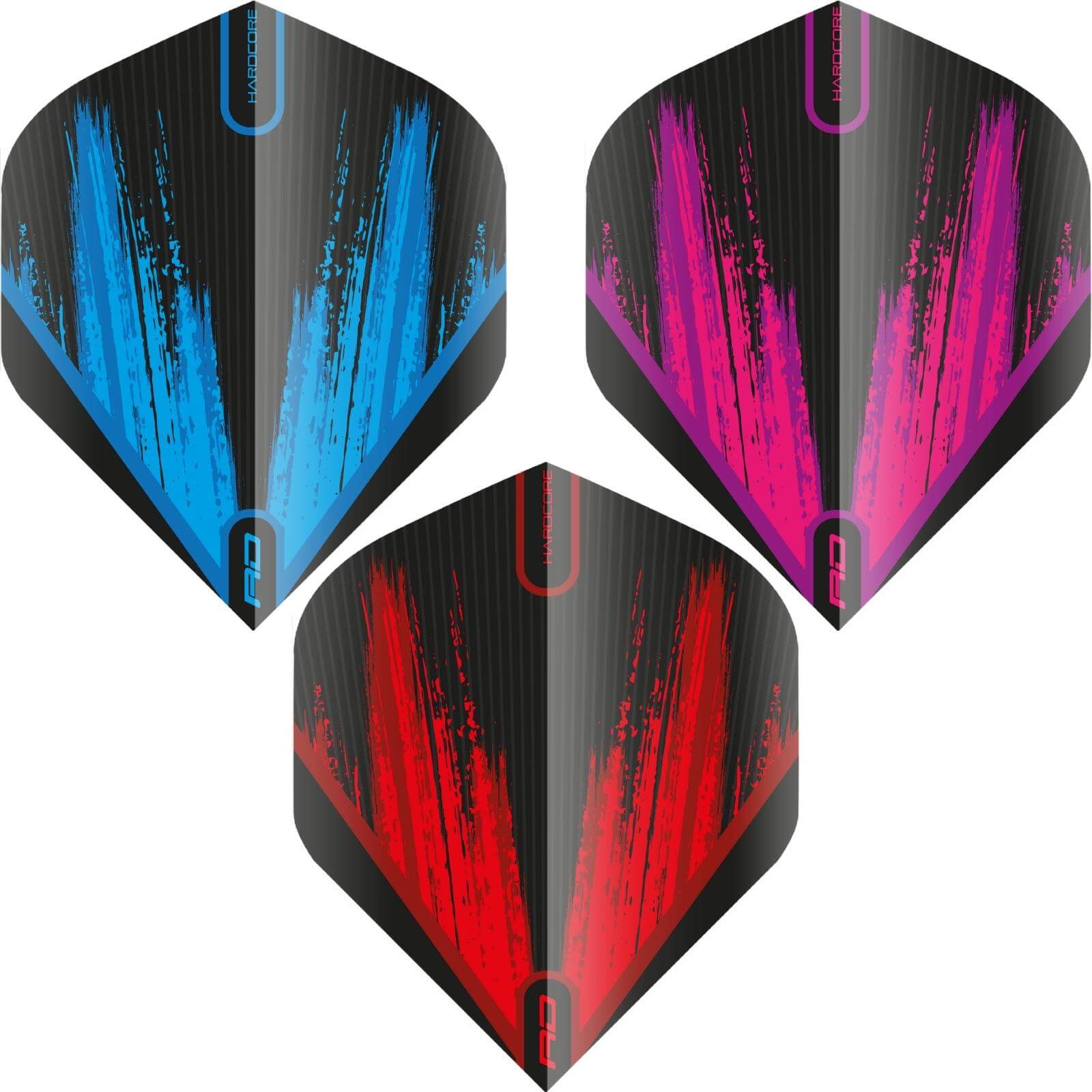 Dart Flights - Red Dragon - Hardcore Radical Brushed - Big Wing Dart Flights 