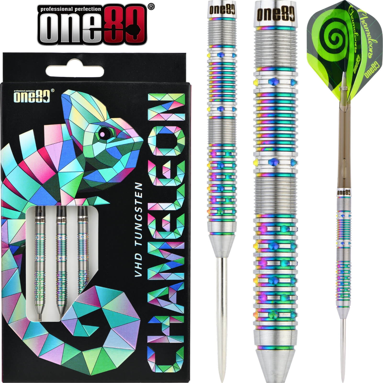 Darts - One80 - Chameleon Azurite Darts - Steel Tip - 90% Tungsten - 22g 24g 