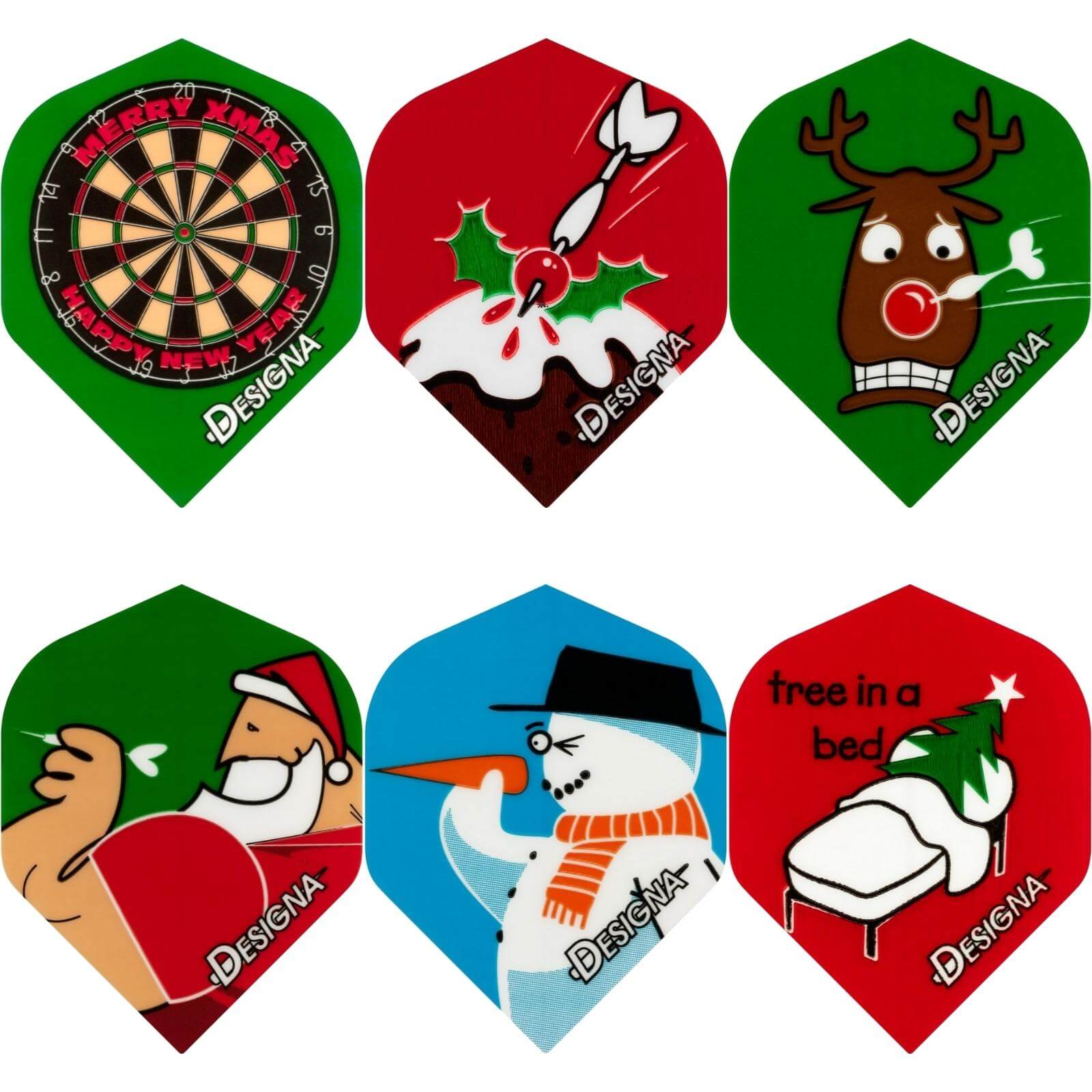 Dart Flights - Designa - Christmas - Big Wing Dart Flights 