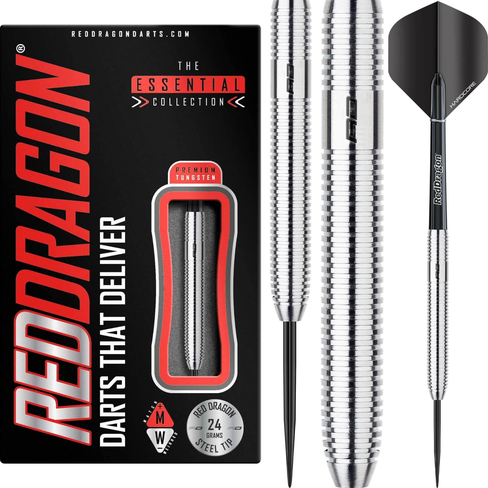 Darts - Red Dragon - Defender Darts - Steel Tip - 85% Tungsten - 22g 24g 