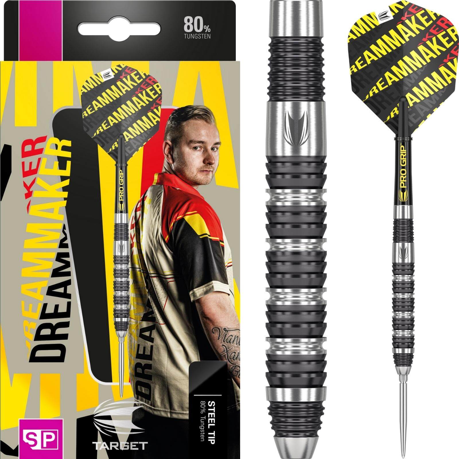 Darts - Target - Dimitri Van Den Bergh Darts - Swiss Point - Steel Tip - 80% Tungsten - 22g 24g 26g 