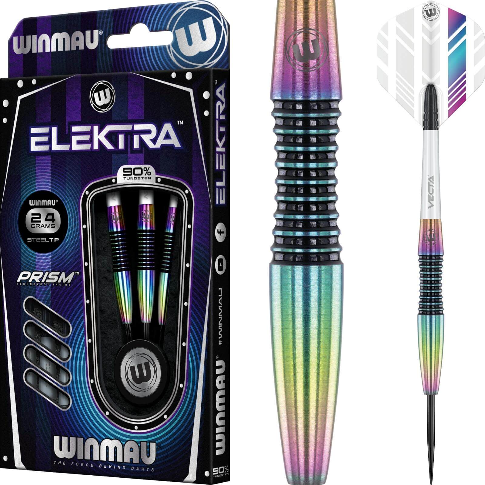 Darts - Winmau - Elektra Darts - Steel Tip - 90% Tungsten - 22g 24g 26g 