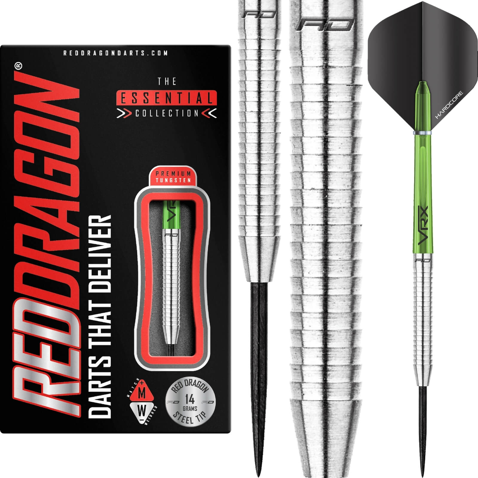 Darts - Red Dragon - Featherlite 2 Darts - Steel Tip - 85% Tungsten - 12g 17g 