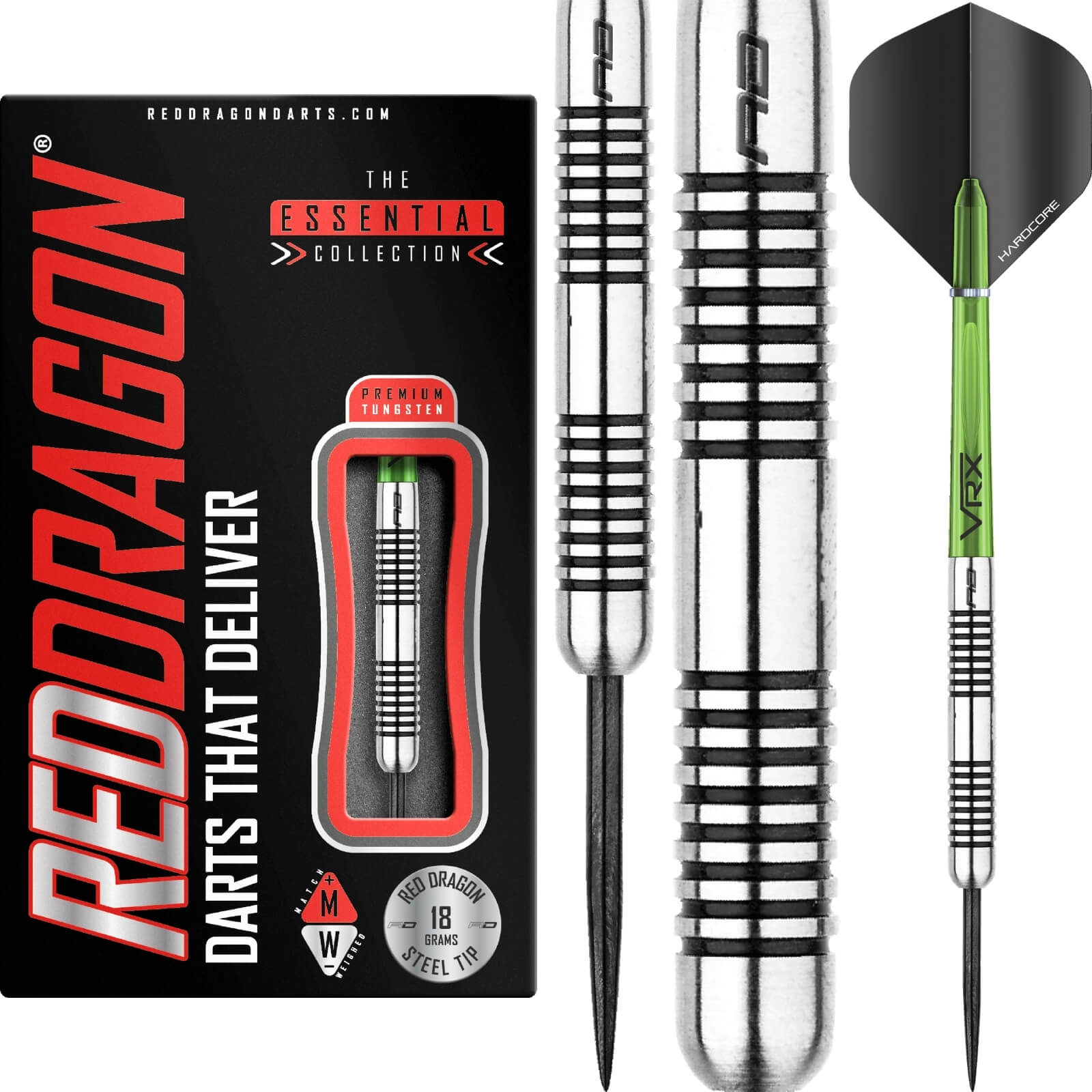 Darts - Red Dragon - Featherlite 7 Darts - Steel Tip - 85% Tungsten - 18g 