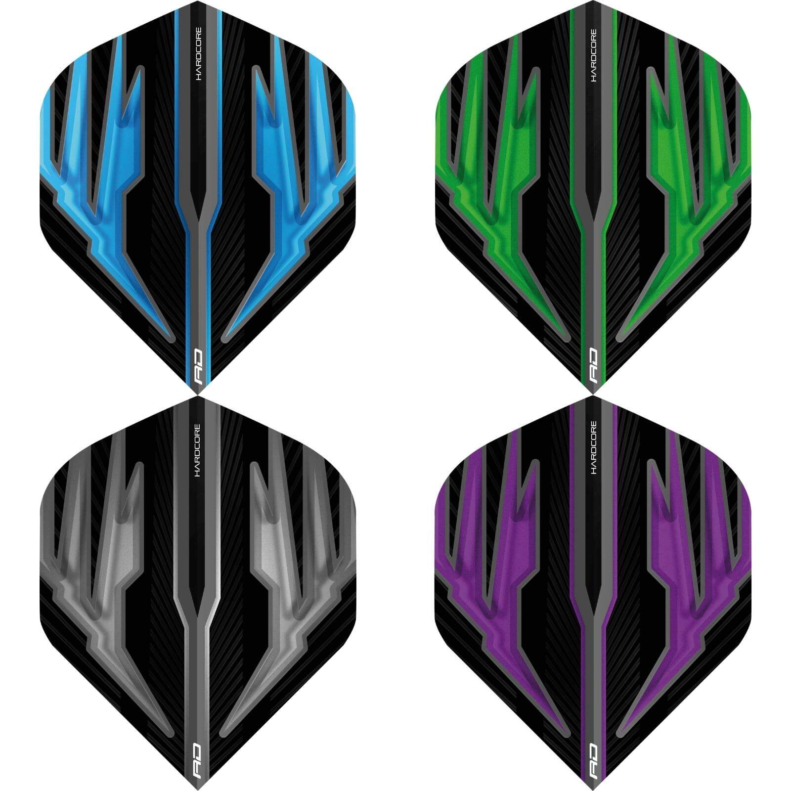 Dart Flights - Red Dragon - Hardcore Radical Black - Big Wing Dart Flights 