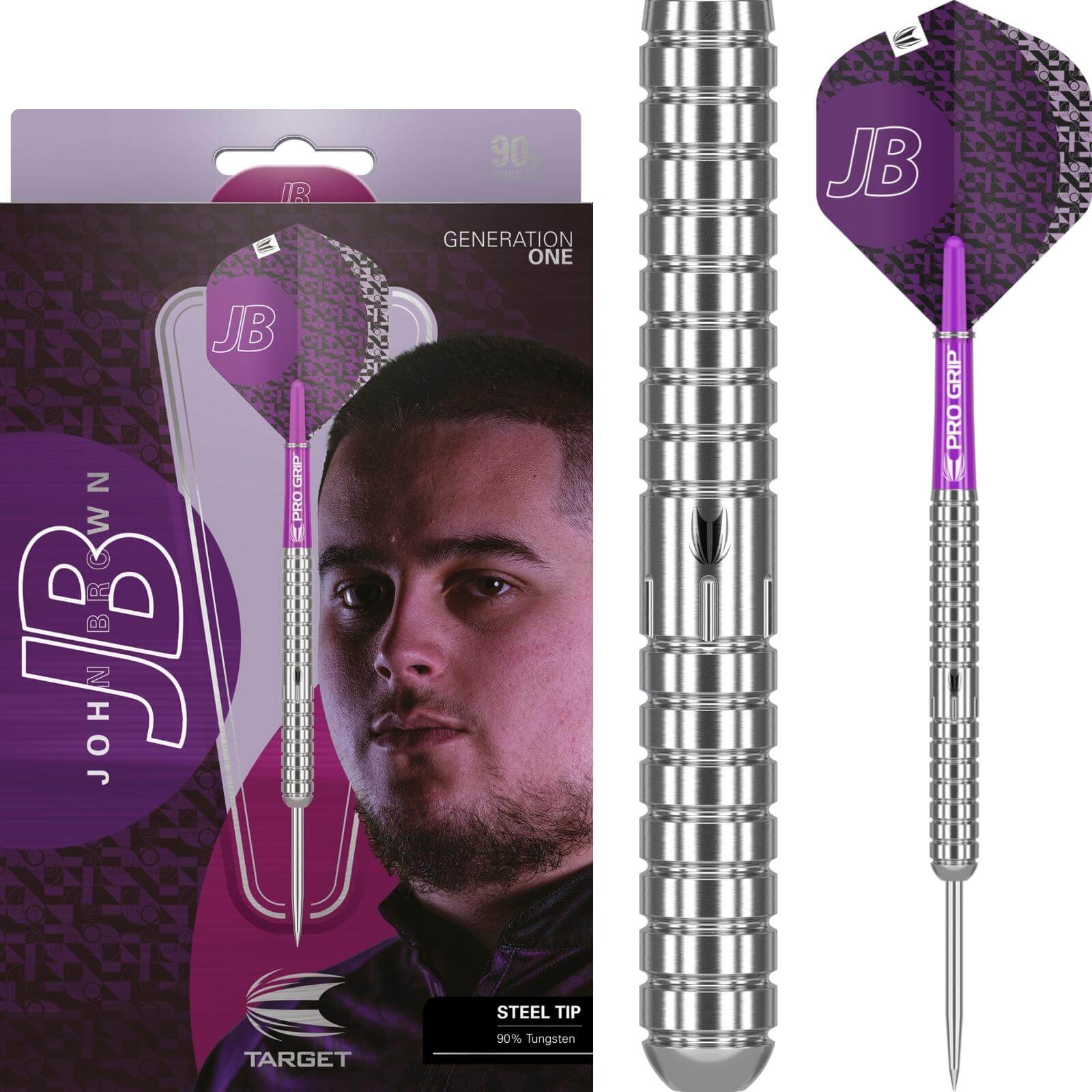 Darts - Target - John Brown Darts - Steel Tip - 90% Tungsten - 22g 24g 