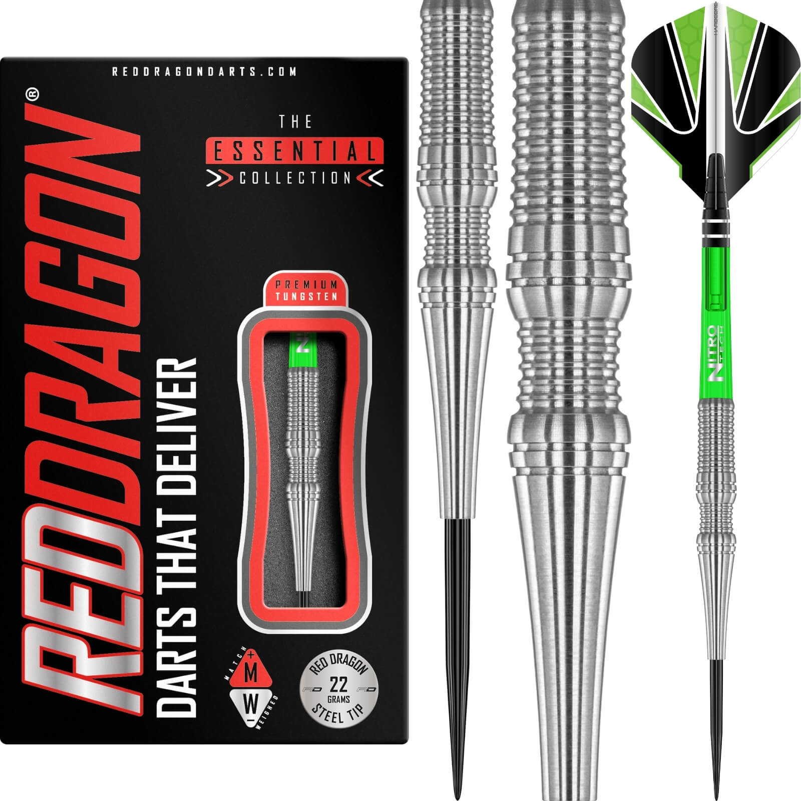 Darts - Red Dragon - Koncept Pro Darts - Steel Tip - 90% Tungsten - 20g 22g 