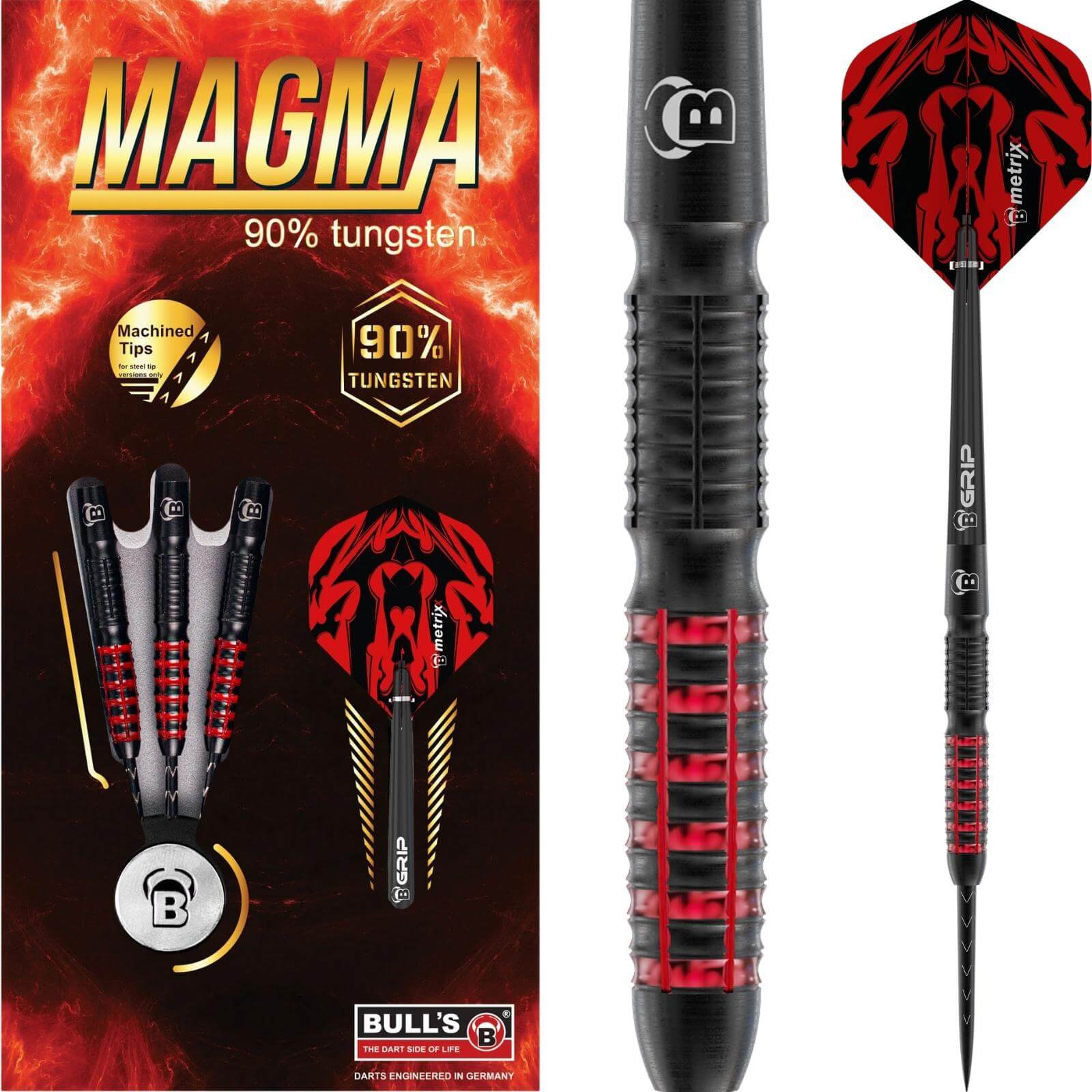 Darts - BULL'S - Magma Darts - Steel Tip - 90% Tungsten - 21g 23g 25g 