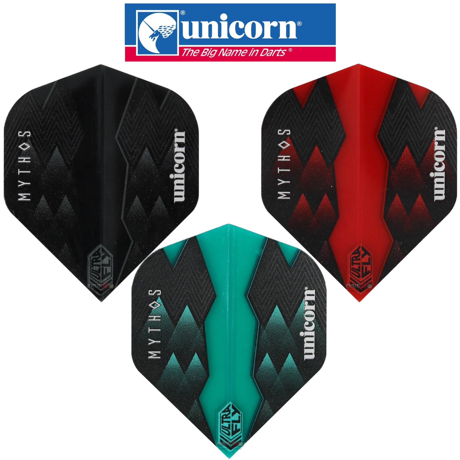 Dart Flights - Unicorn - Ultrafly Mythos Hydra - Big Wing Dart Flights 