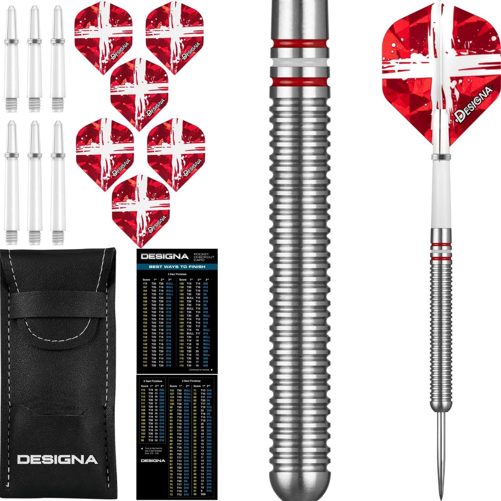 Darts - Designa - Patriot-X Darts - Denmark - Steel Tip - 90% Tungsten - 22g 24g 