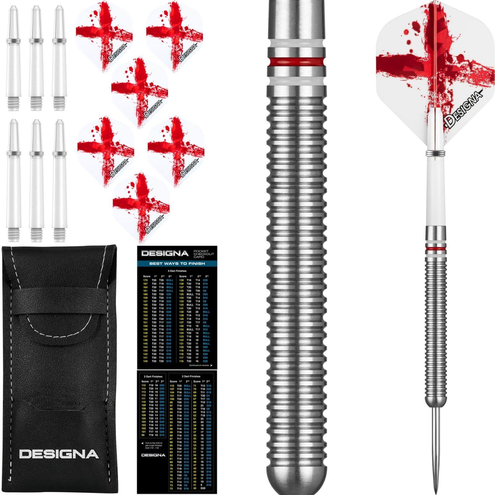 Darts - Designa - Patriot-X Darts - England - Steel Tip - 90% Tungsten - 22g 24g 