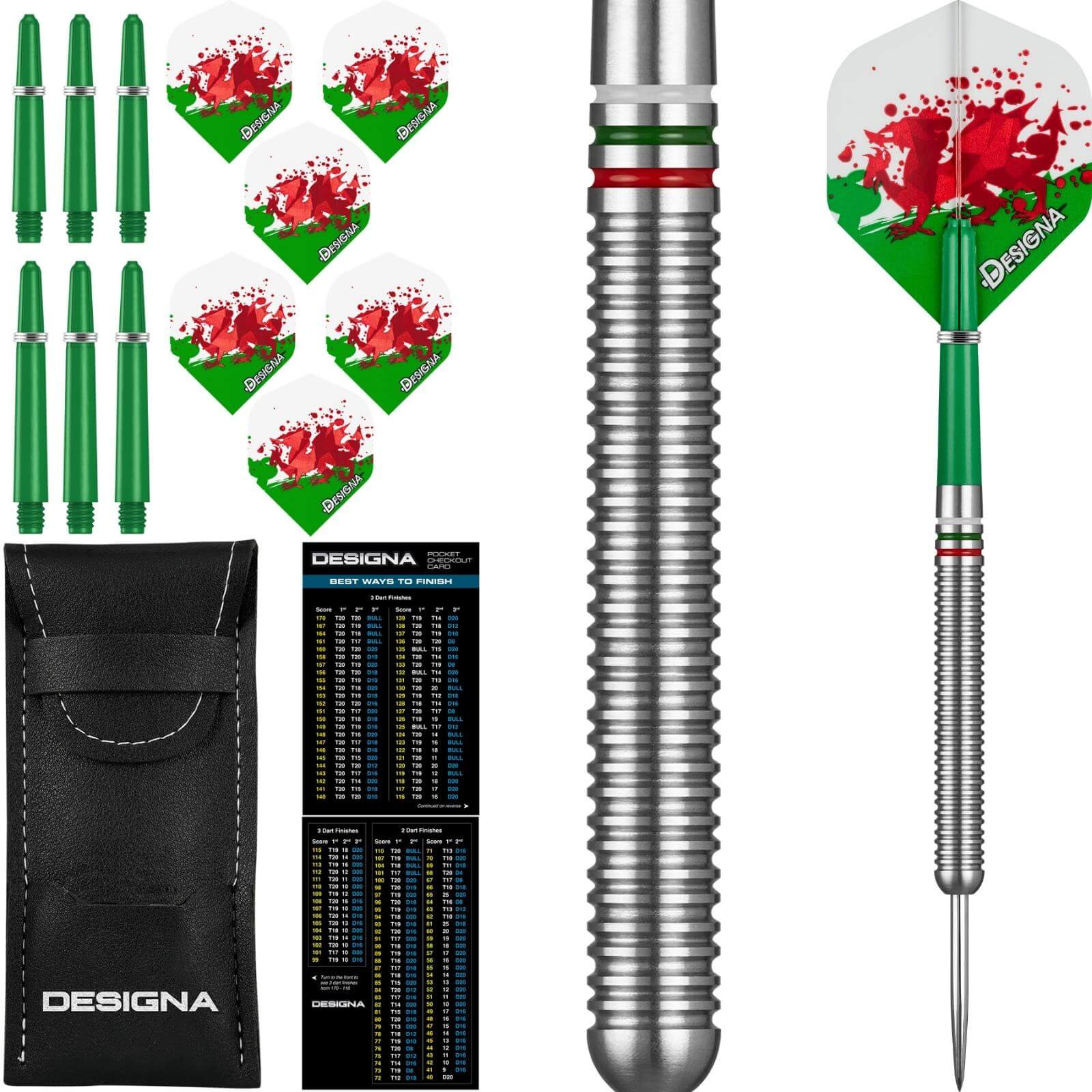 Darts - Designa - Patriot-X Darts - Wales - Steel Tip - 90% Tungsten - 22g 24g 