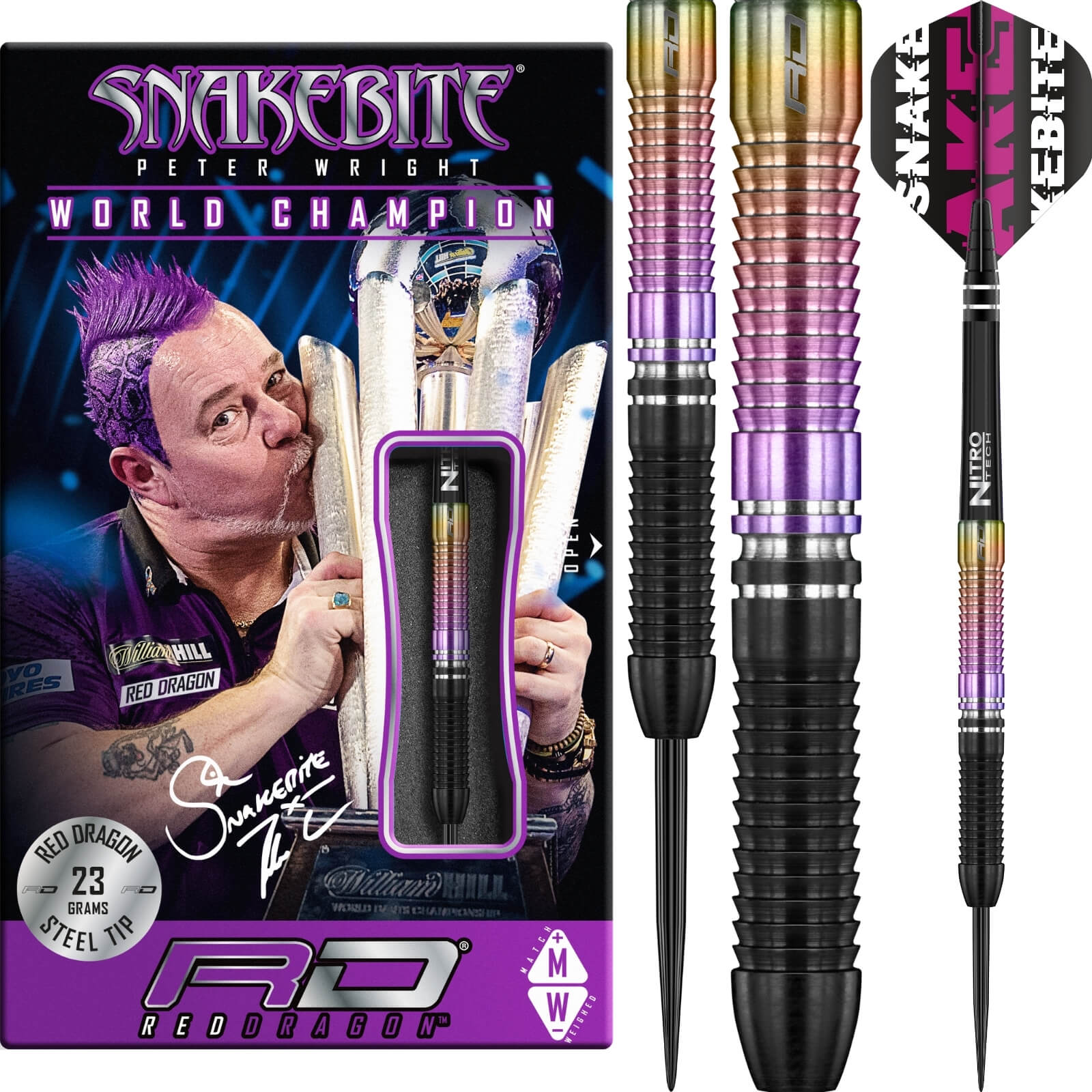 Darts - Red Dragon - Peter Wright 2020 World Champion Darts - Steel Tip - 90% Tungsten - 21g 23g 25g 