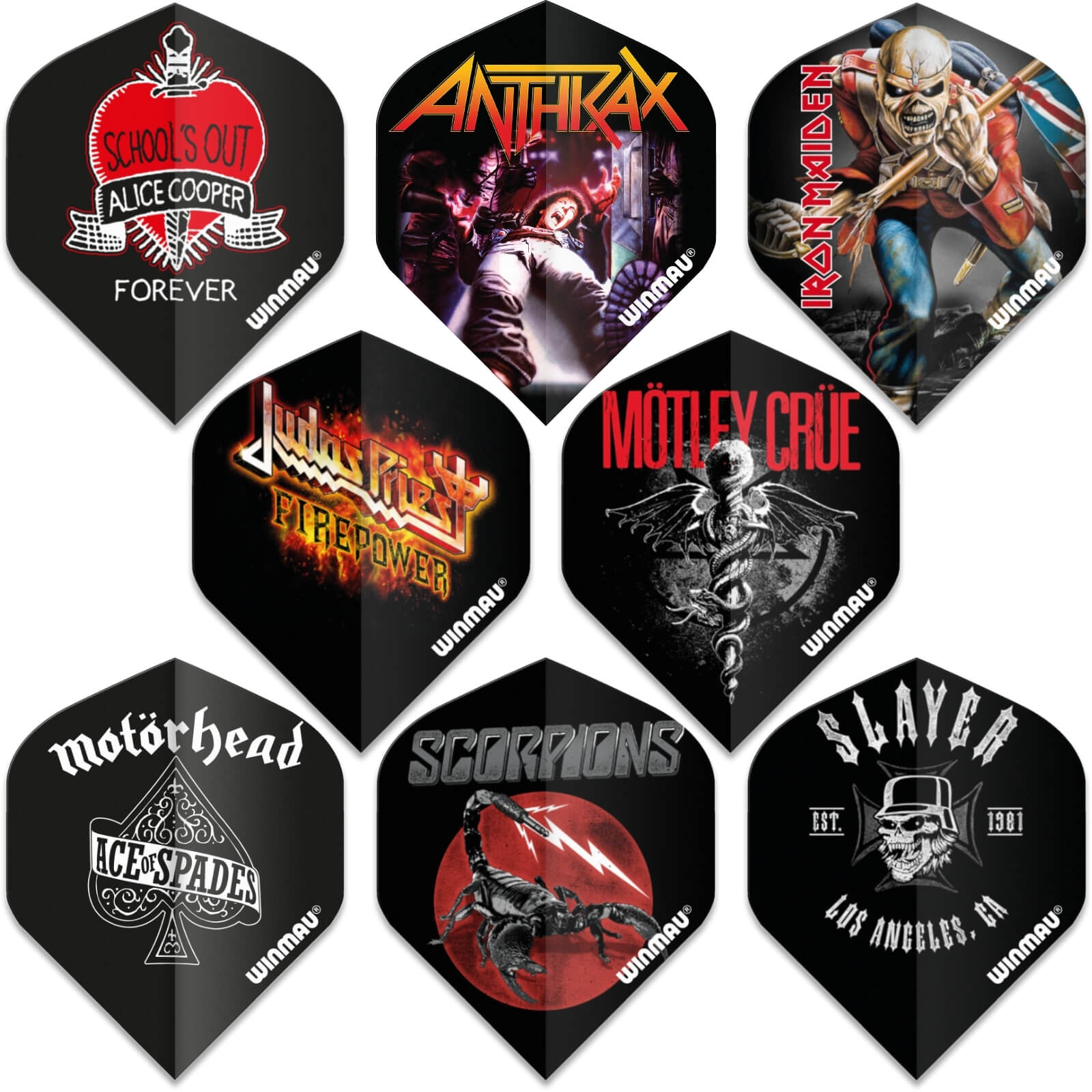 Dart Flights - Winmau - Rock Legends 2 of 2 - Big Wing Dart Flights 