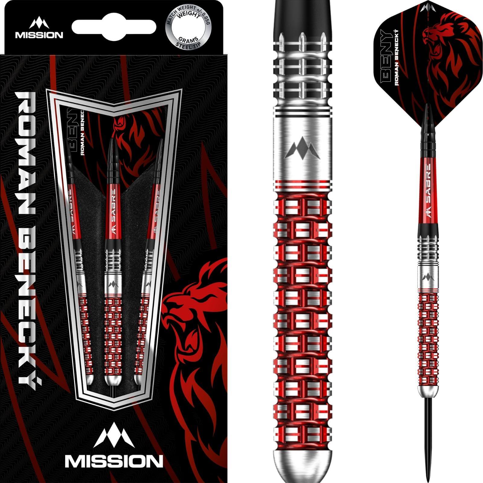 Darts - Mission - Roman Benecky Darts - Steel Tip - 90% Tungsten - 22g 24g 