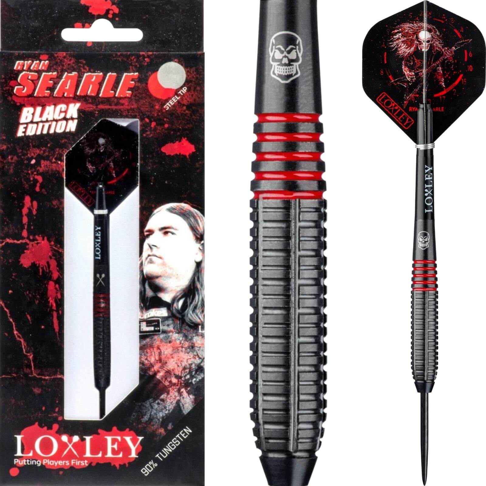 Darts - Loxley - Ryan Searle Black Edition Darts - Steel Tip - 90% Tungsten - 22g 23g 24g 32g 