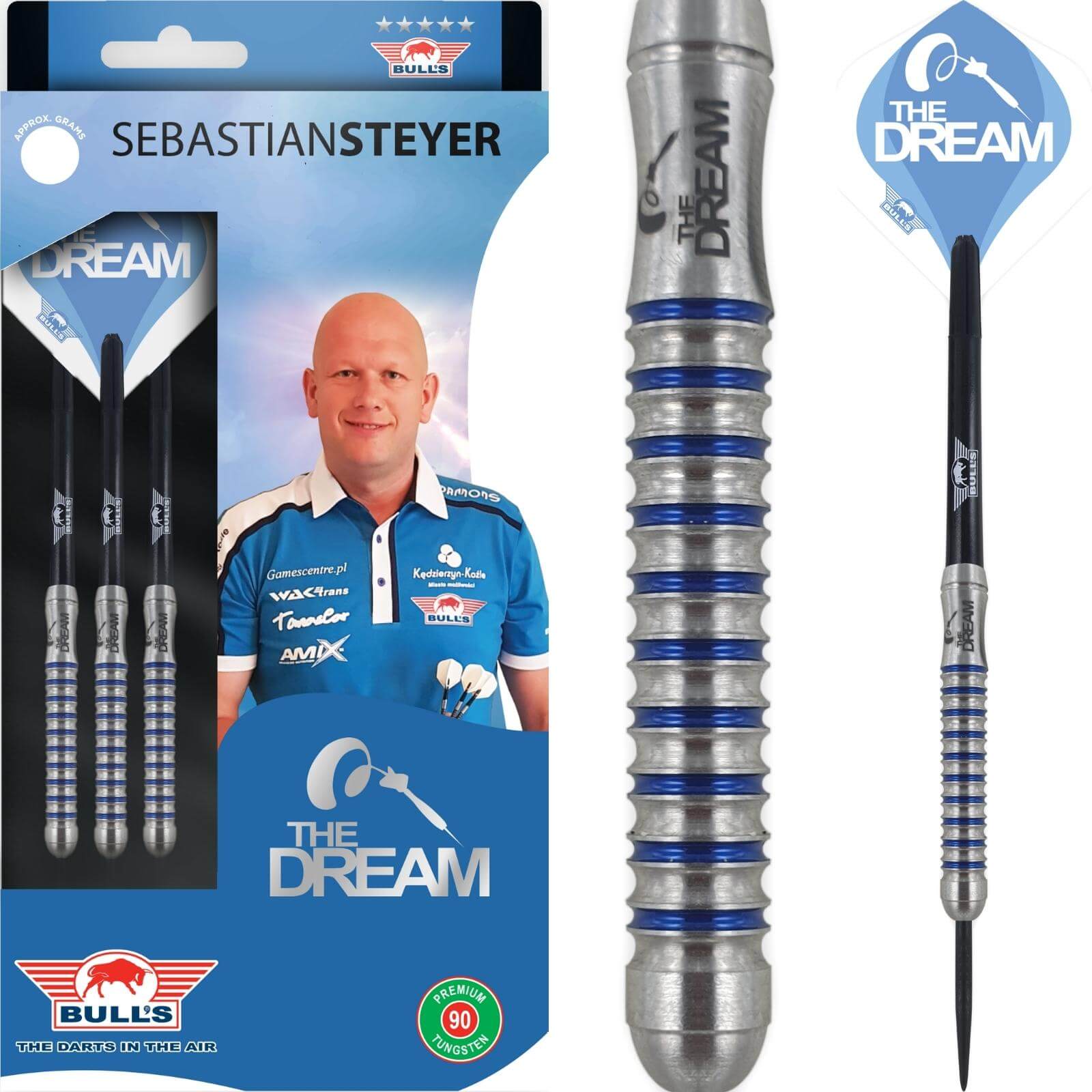 Darts - Bull's NL - Sebastian Steyer Darts - Steel Tip - 90% Tungsten - 22g 24g 